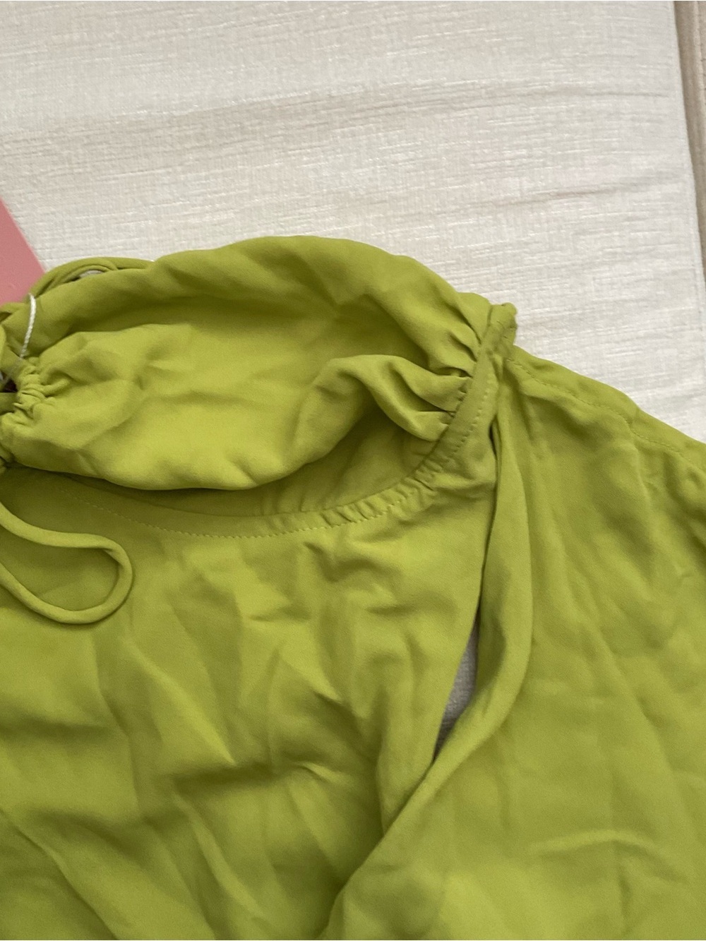 Miss Lola Lime Green Off-Shoulder Mini Dress - Picture 2 of 8